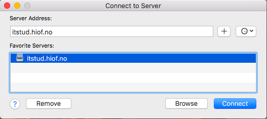 Filserver Mac – Hjelp for Informatikkstudenter